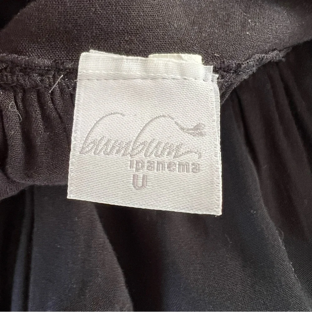 Bum Bum Ipanema Black V-Neck Swim Cover Up Dress Tunic M Embroidery Caftan Loose - Picture 7 of 10